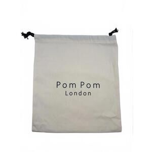 Pom Pom London Authentic Ivory Canvas Drawstring Dust Bag for Luxury Bag 13"x14"